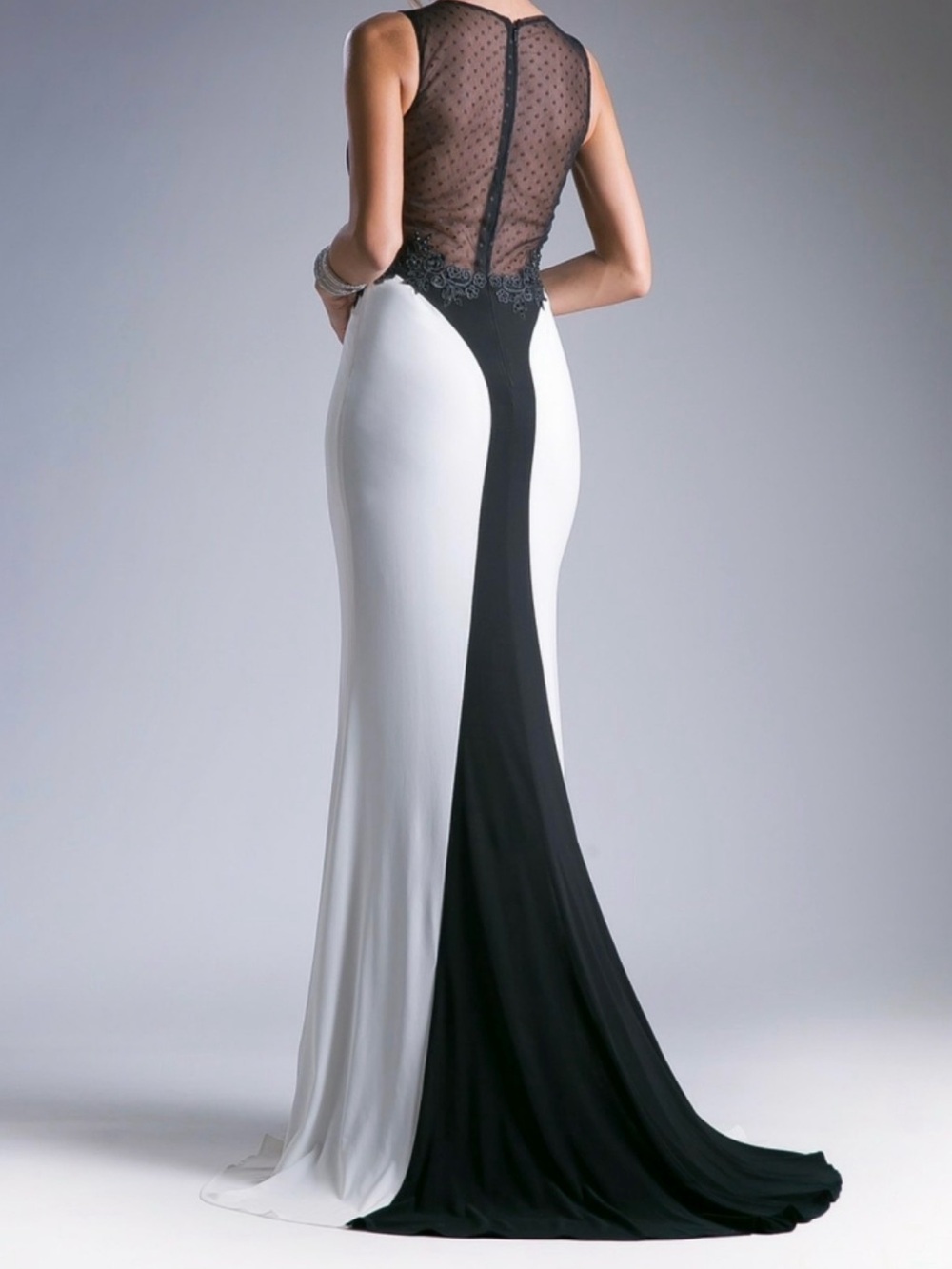 Madison James Sleeveless Black & Purple Formal Evening Gown - Picture 6 of 7